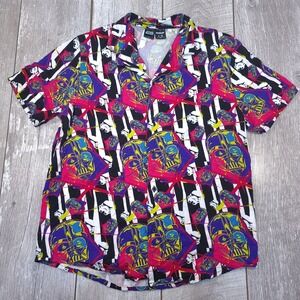 Cakeworthy Button Up Shirt Mens L Multicolor Star Wars Darth Vader Pop Art Rayon